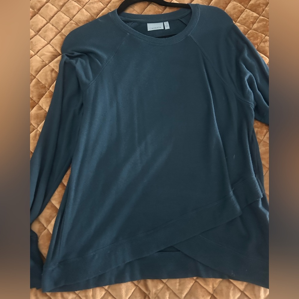 Athleta sweatshirt, blue green, size small
